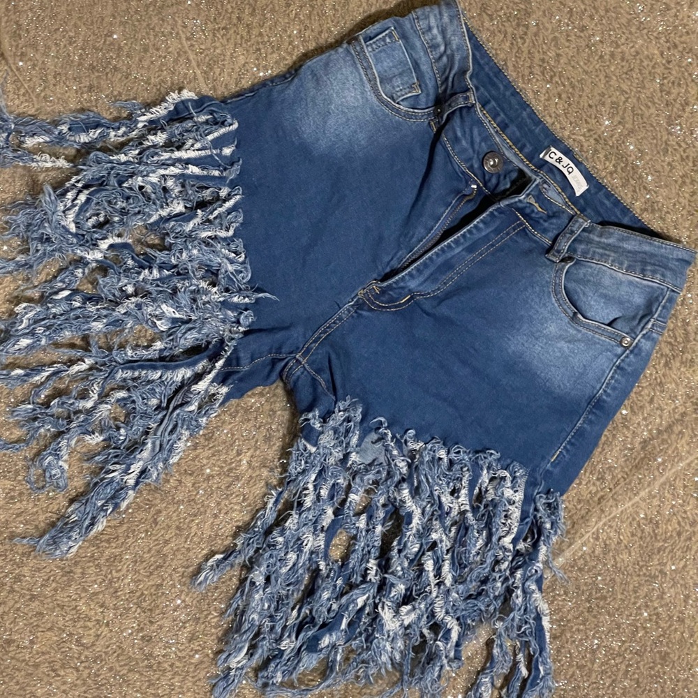 C & JQ Blue Denim Shorts